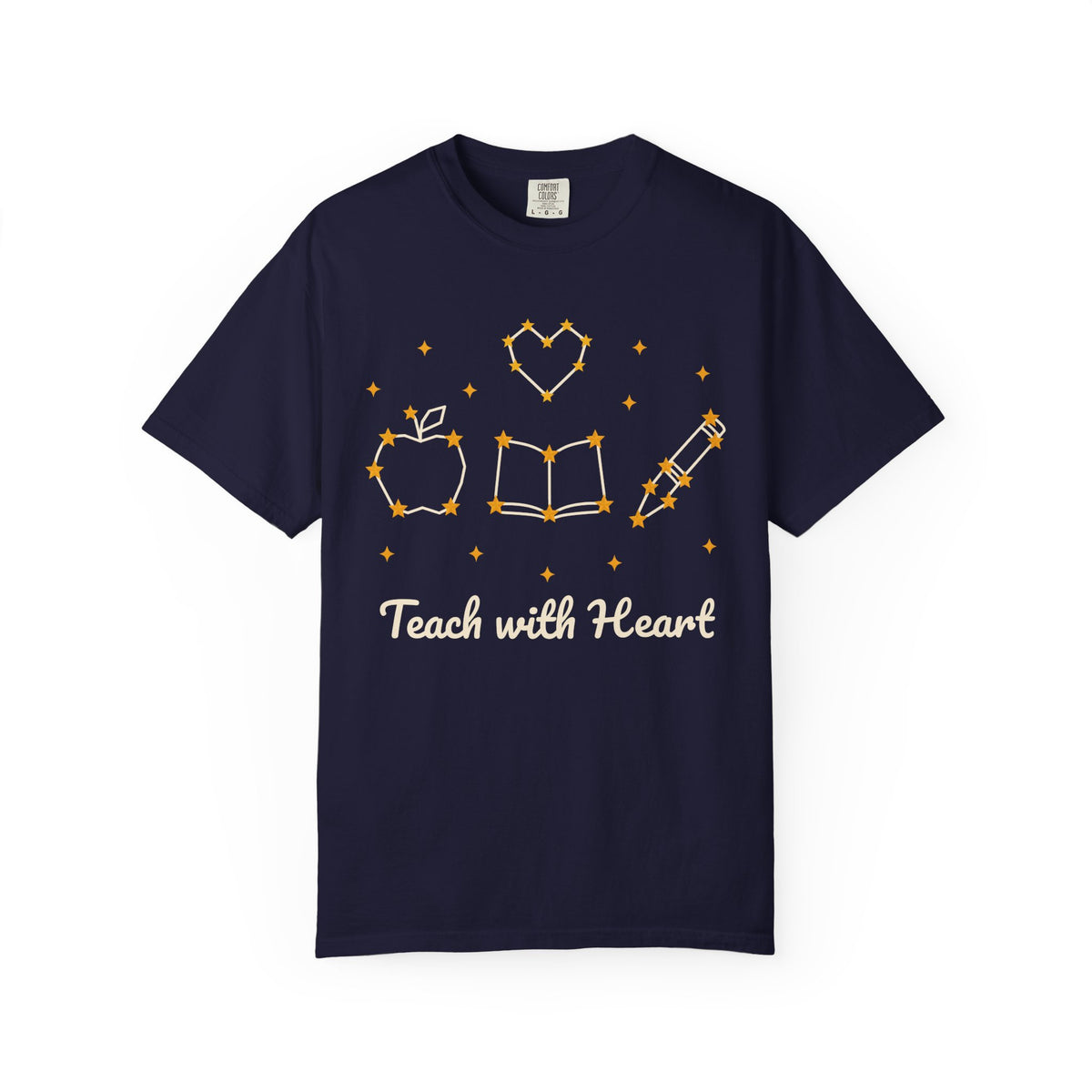 Teach with Heart unisex tee in True Navy