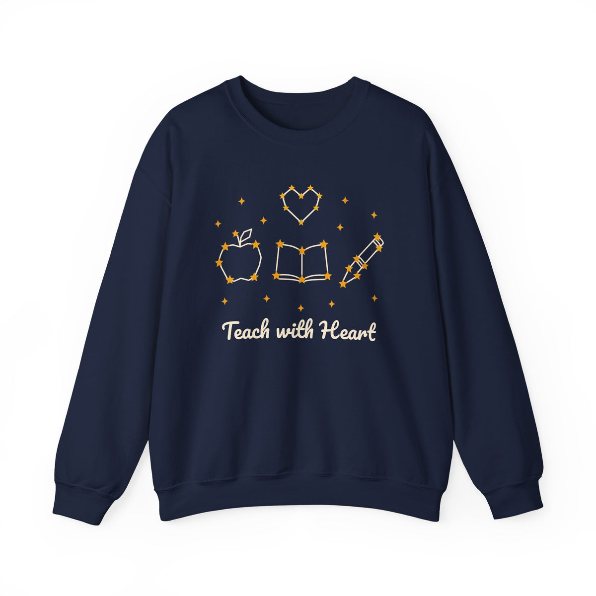 Teach with Heart unisex crewneck sweatshirt in Navy