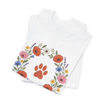 Wildflower Paws unisex tee in White