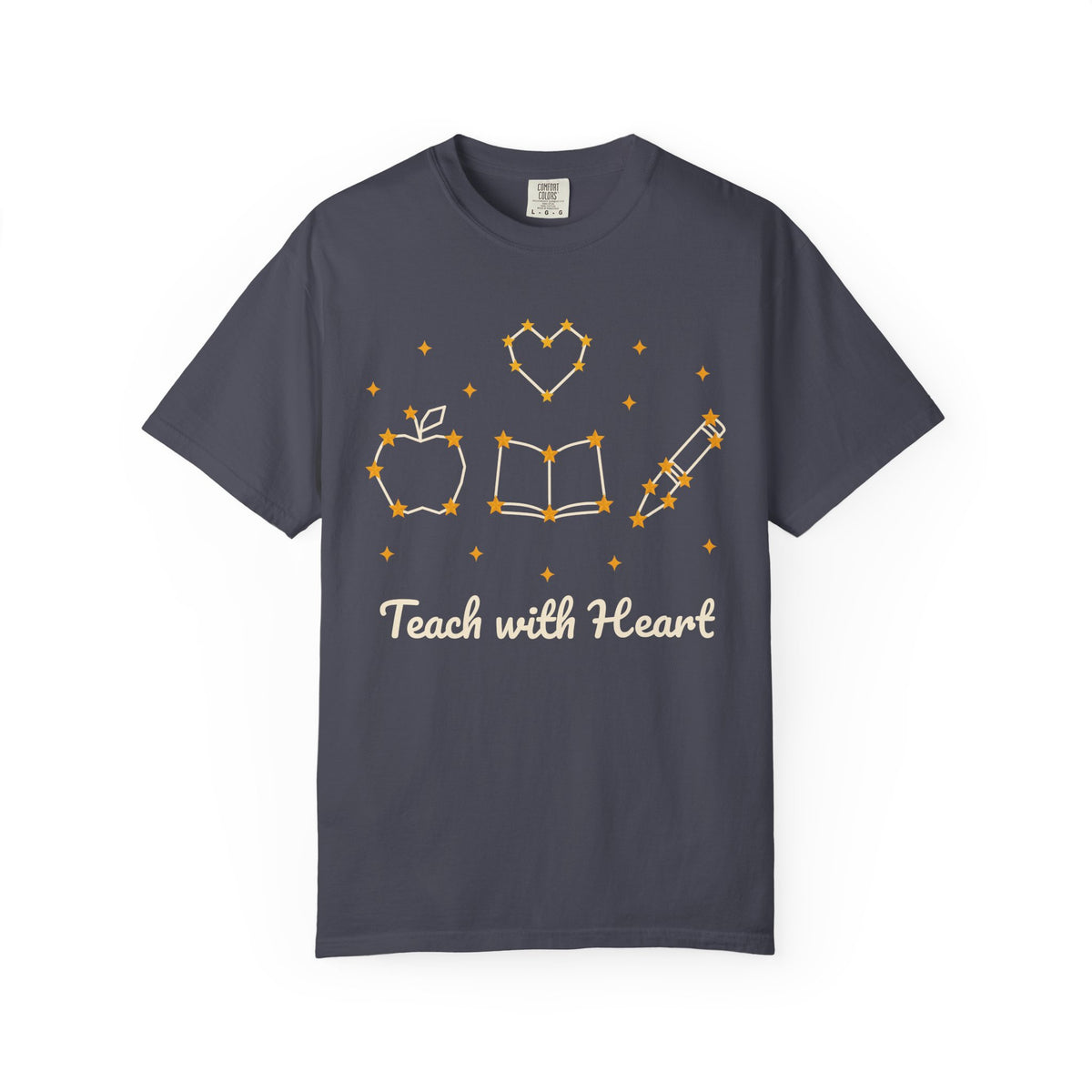 Teach with Heart unisex tee in Navy