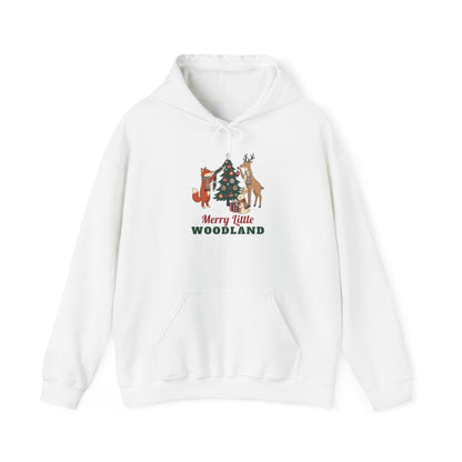 Merry Little Woodland unisex hoodie in White