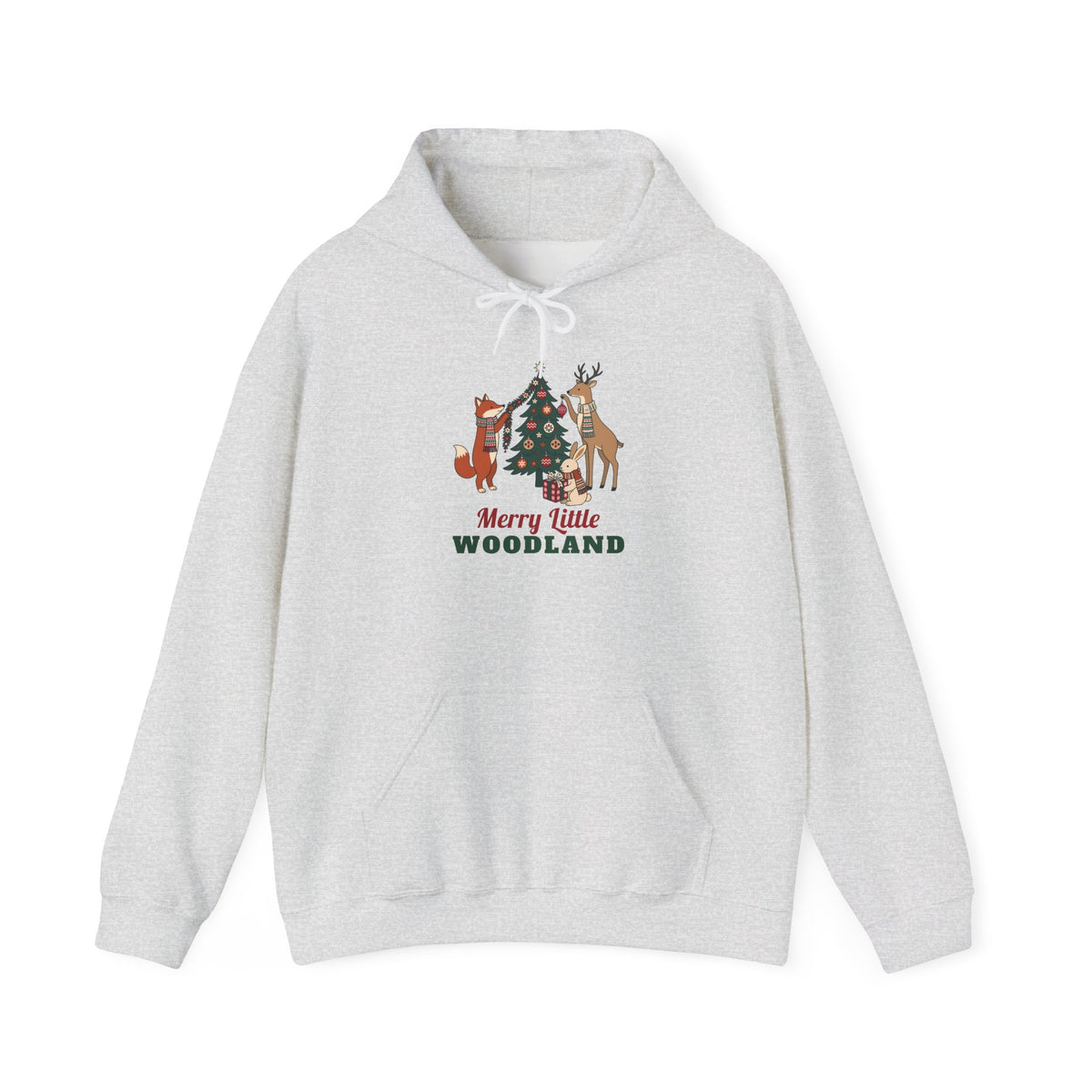 Merry Little Woodland unisex hoodie in Ash