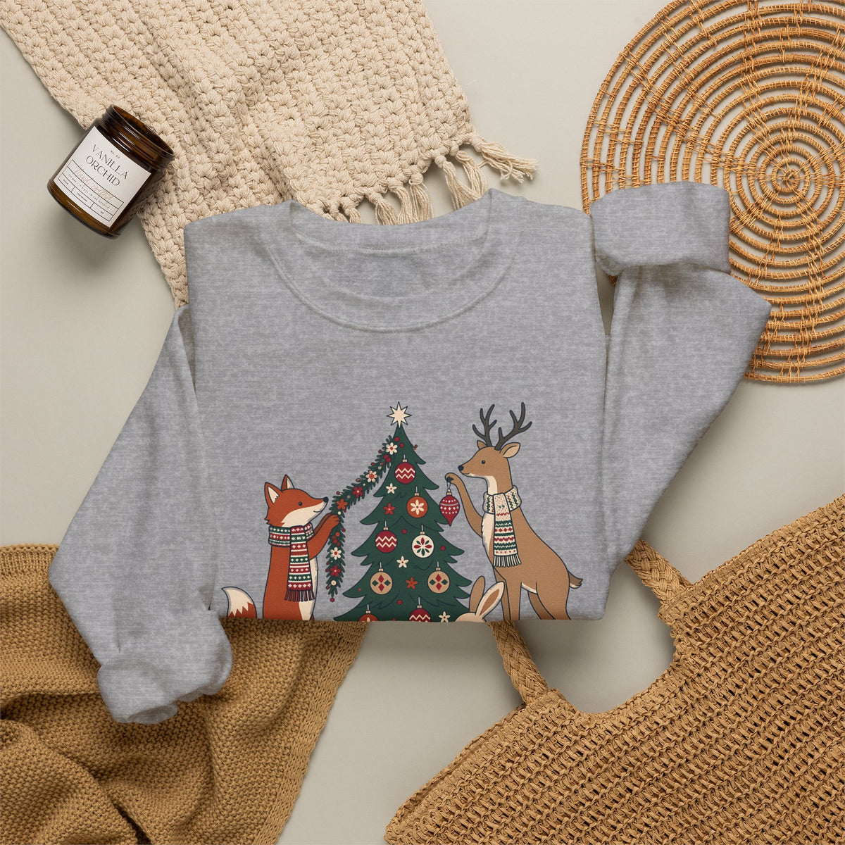 Merry Little Woodland unisex crewneck sweatshirt