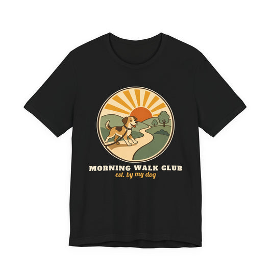 Morning Walk Club unisex tee in Black