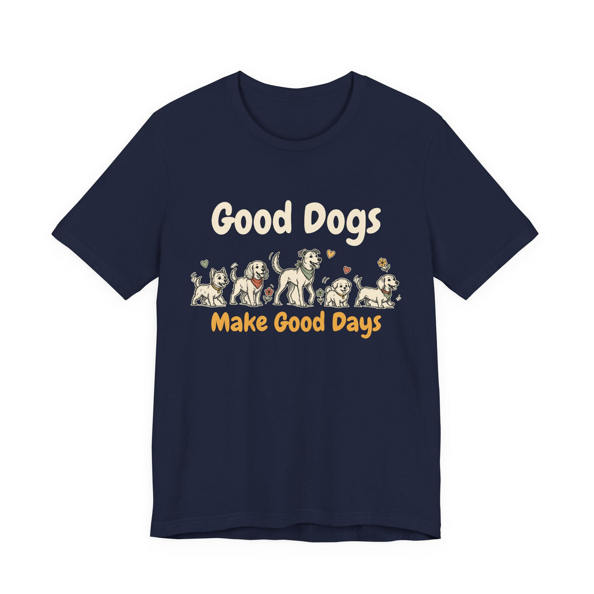 Good Dogs Make Good Days unisex tee in Navy