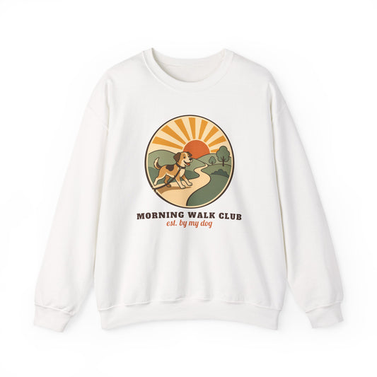 Morning Walk Club unisex crewneck sweatshirt in White