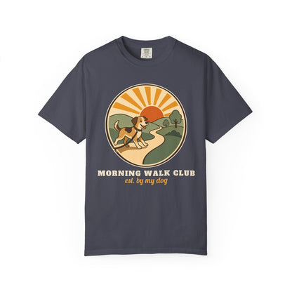 Morning Walk Club unisex tee in Navy