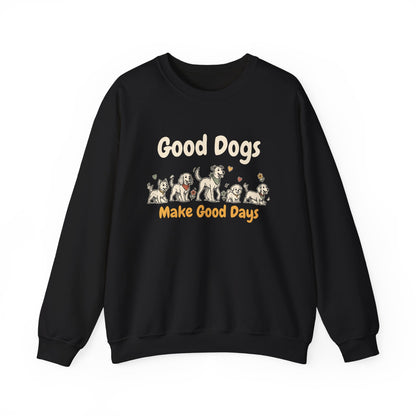 Good Dogs Make Good Days unisex crewneck sweatshirt in Black