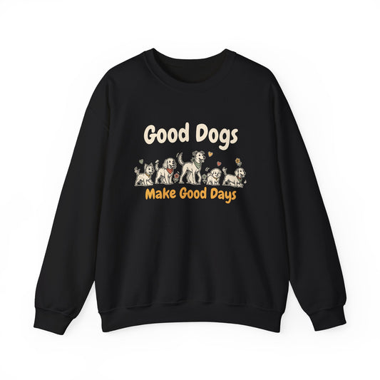 Good Dogs Make Good Days unisex crewneck sweatshirt in Black