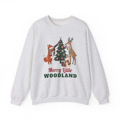 Merry Little Woodland unisex crewneck sweatshirt in Ash