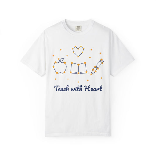 Teach with Heart unisex tee in White