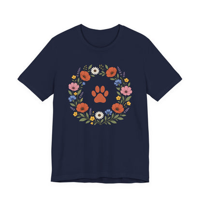 Wildflower Paws unisex tee in Navy