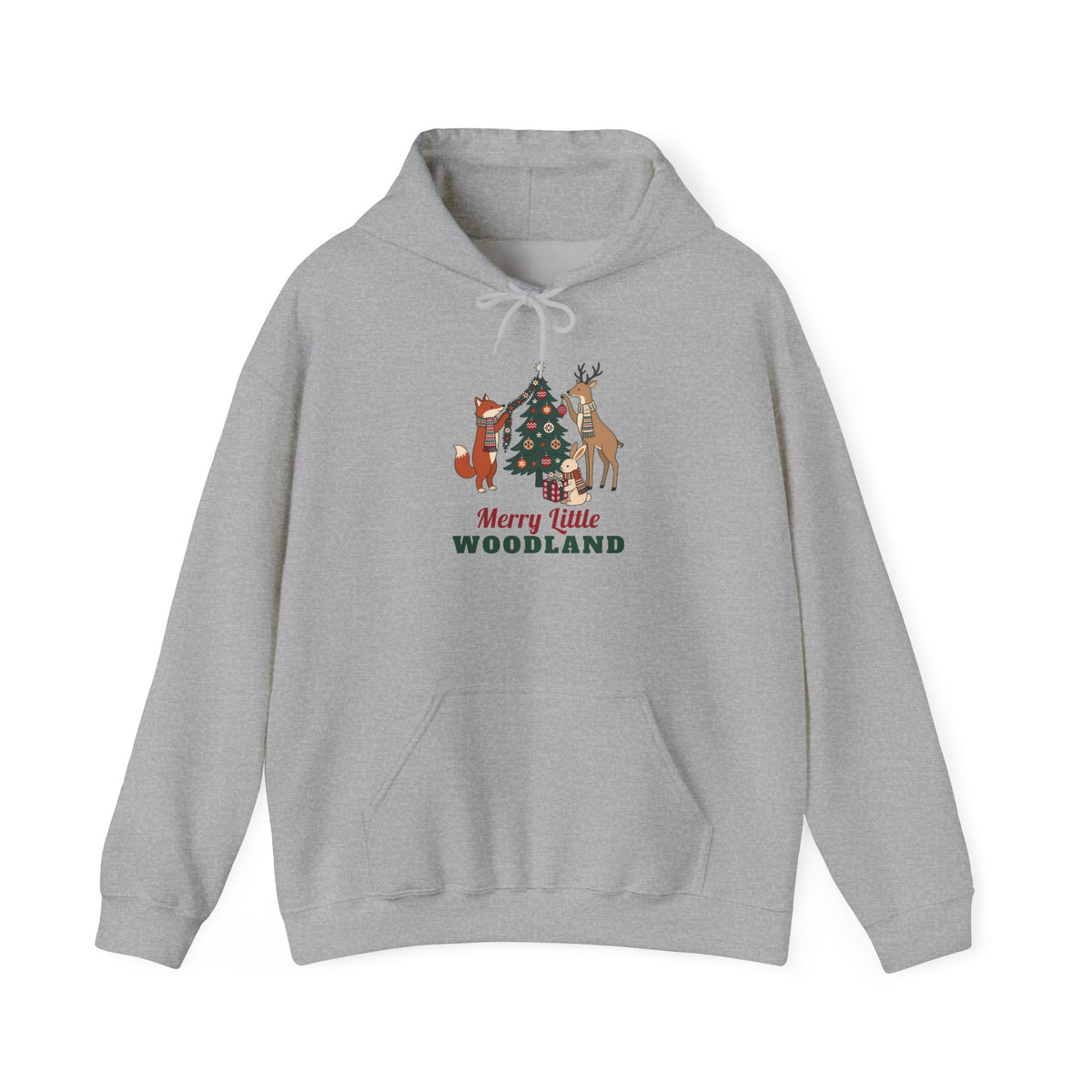 Merry Little Woodland unisex hoodie in Sport Grey