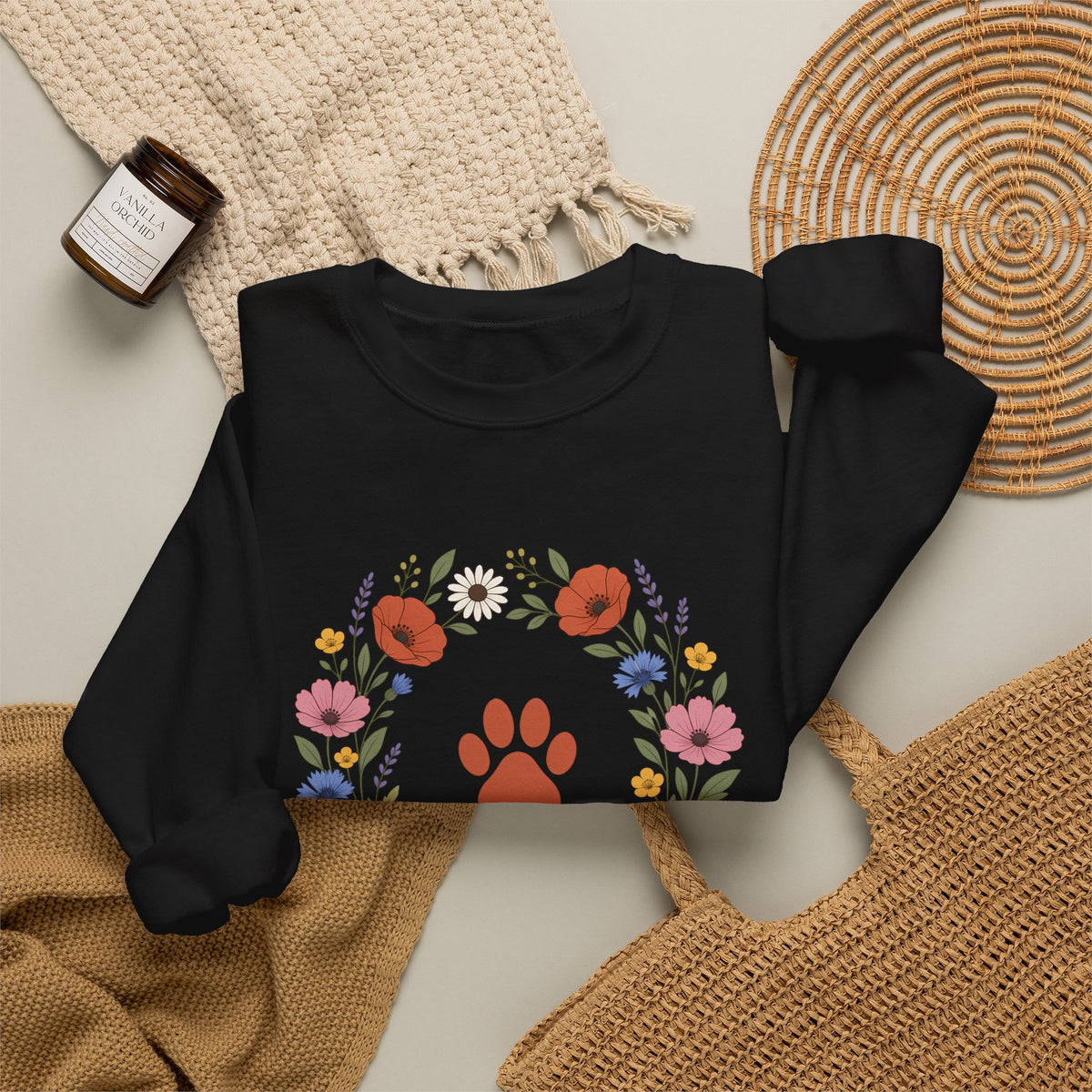 Wildflower Paws unisex crewneck sweatshirt