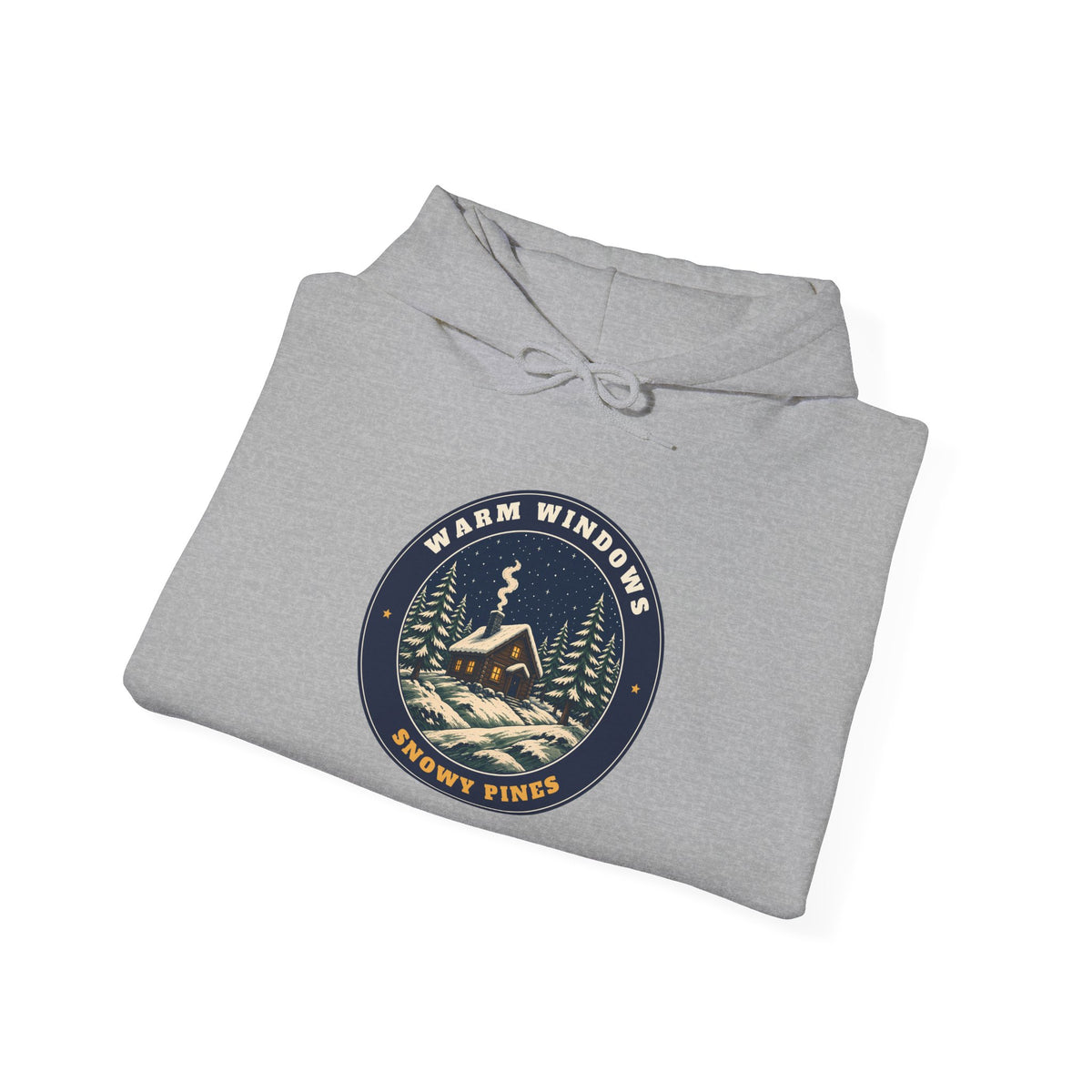 Warm Windows, Snowy Pines unisex hoodie