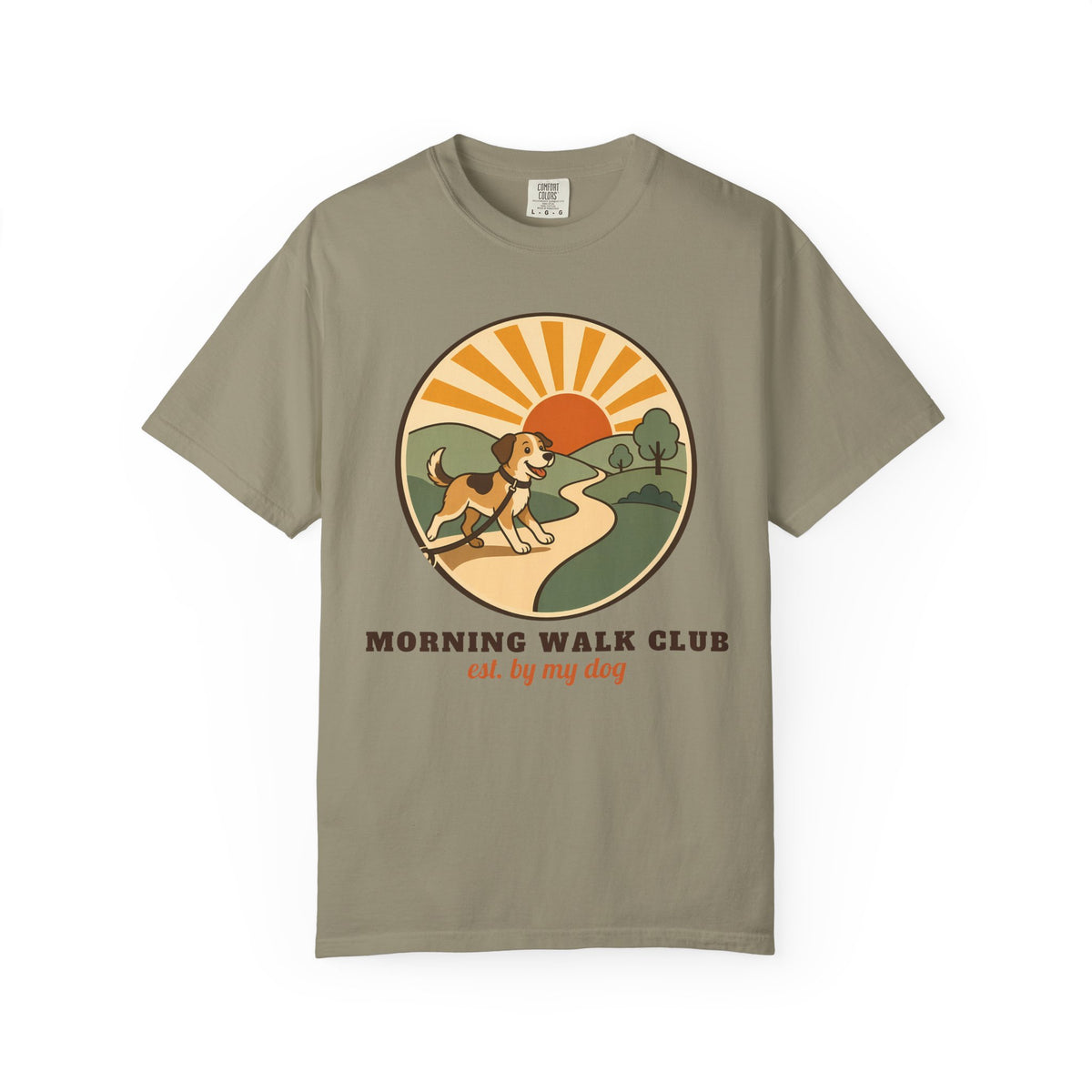 Morning Walk Club unisex tee in Sandstone