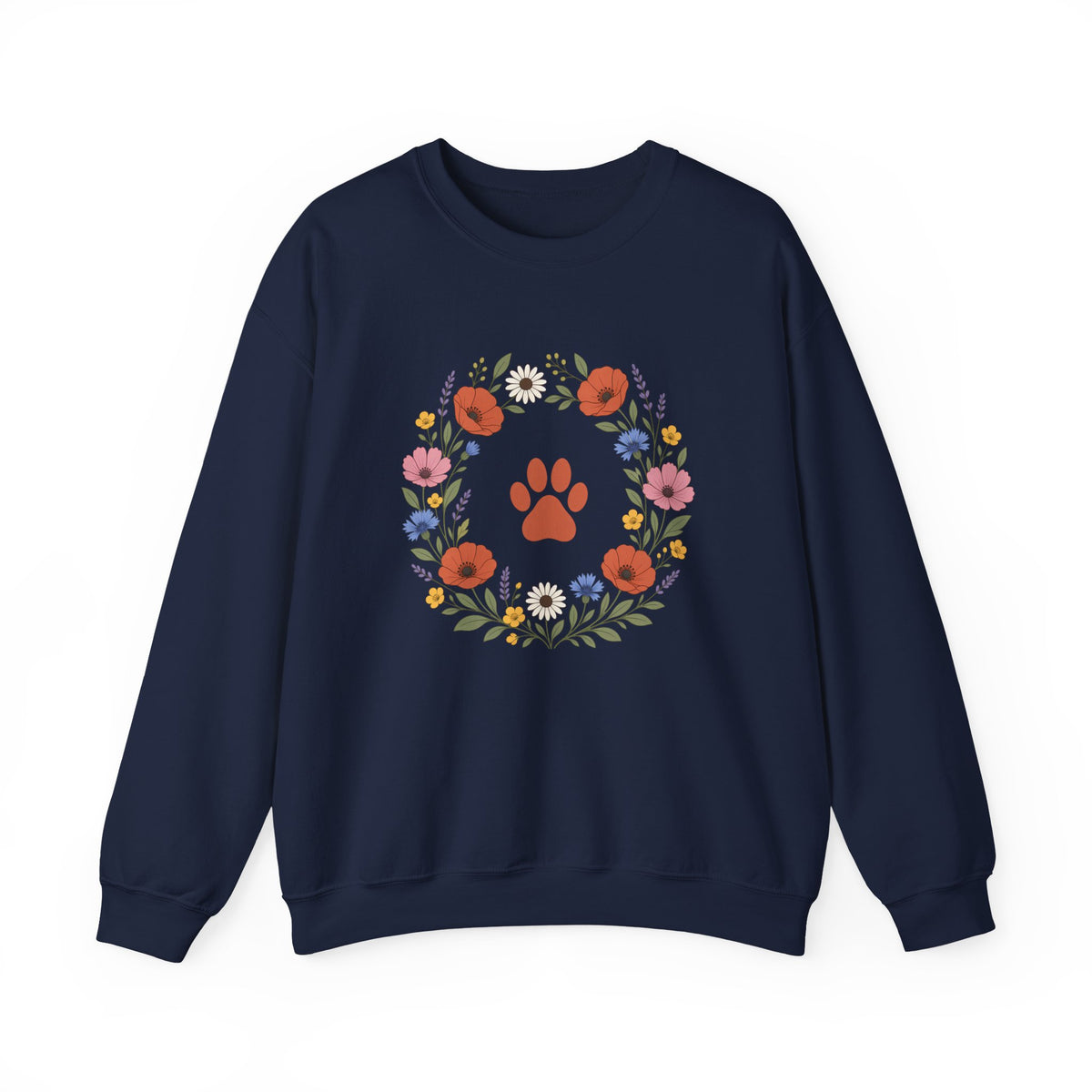 Wildflower Paws unisex crewneck sweatshirt in Navy