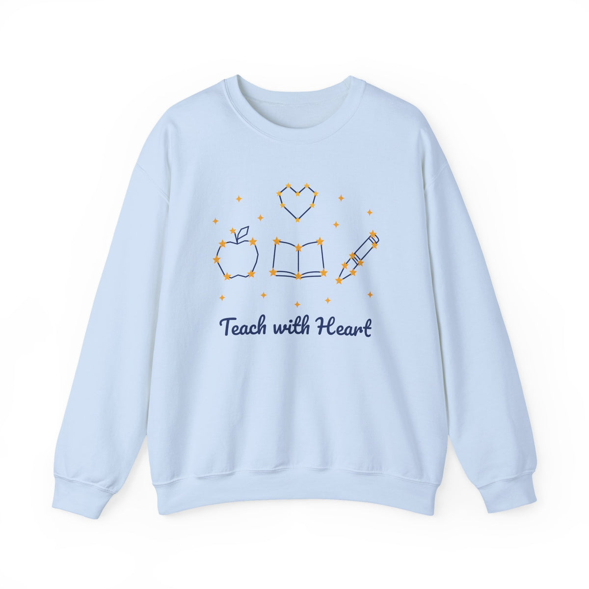 Teach with Heart unisex crewneck sweatshirt in Light Blue
