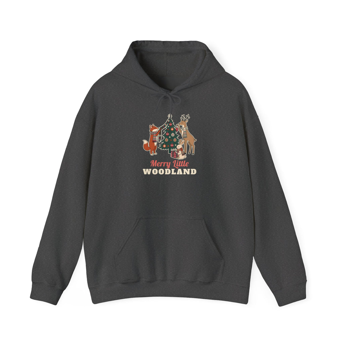 Merry Little Woodland unisex hoodie in Dark Heather