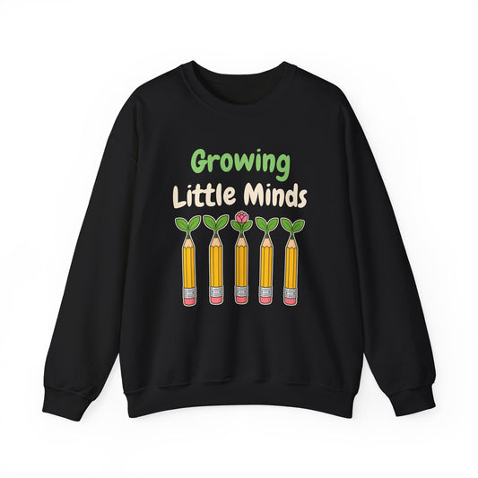 Growing Little Minds unisex crewneck sweatshirt in Black