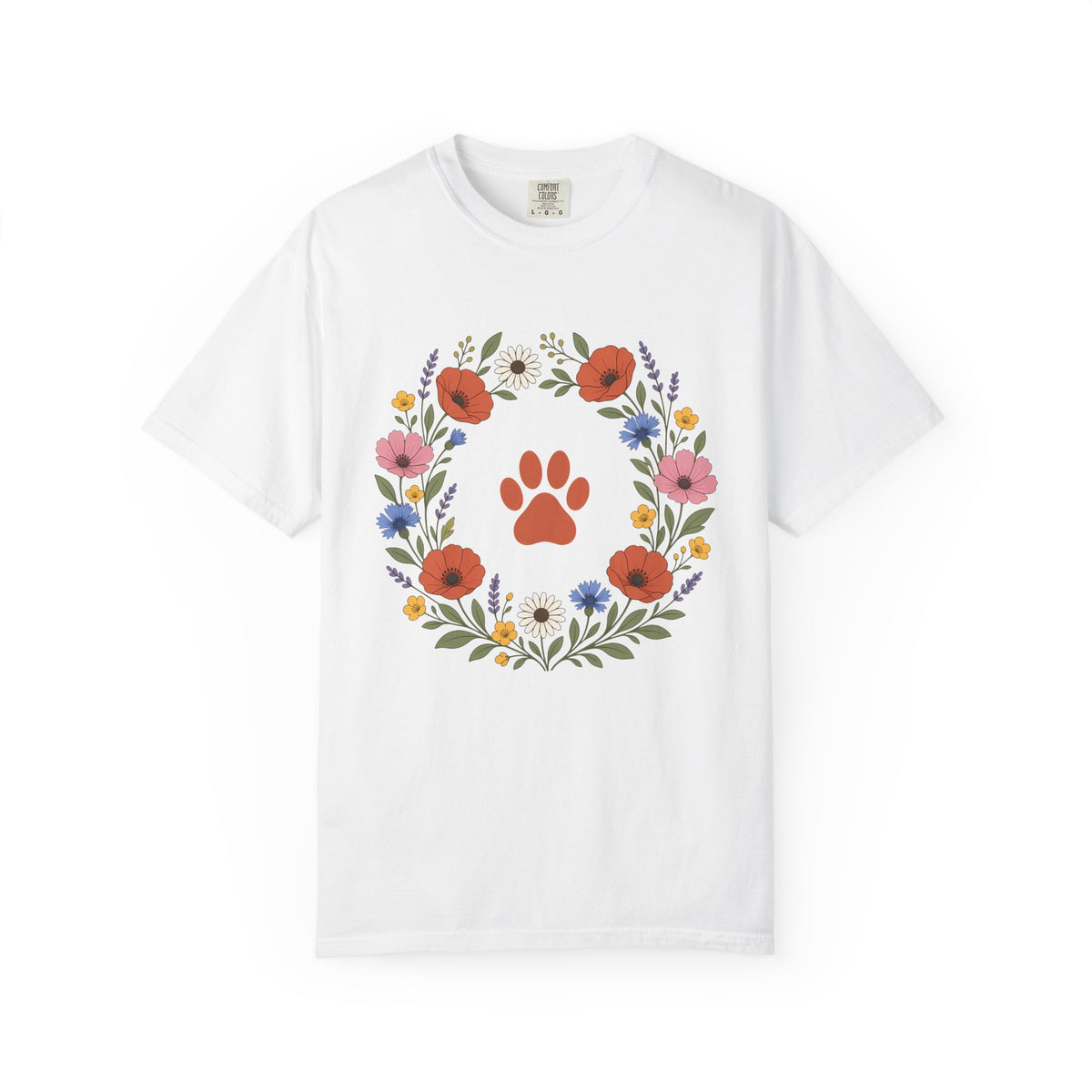Wildflower Paws unisex tee in White