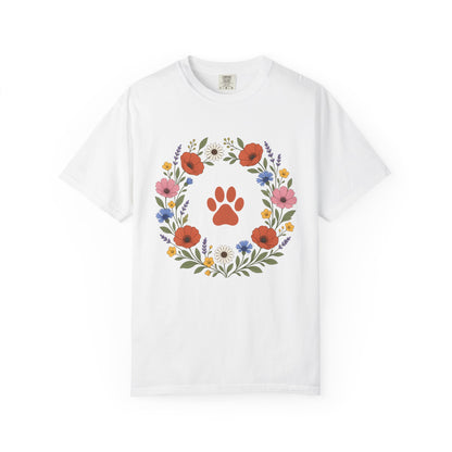 Wildflower Paws unisex tee in White