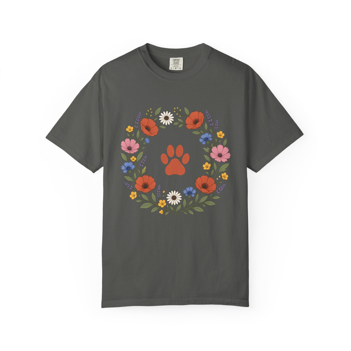 Wildflower Paws unisex tee in Pepper