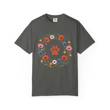Wildflower Paws unisex tee in Pepper