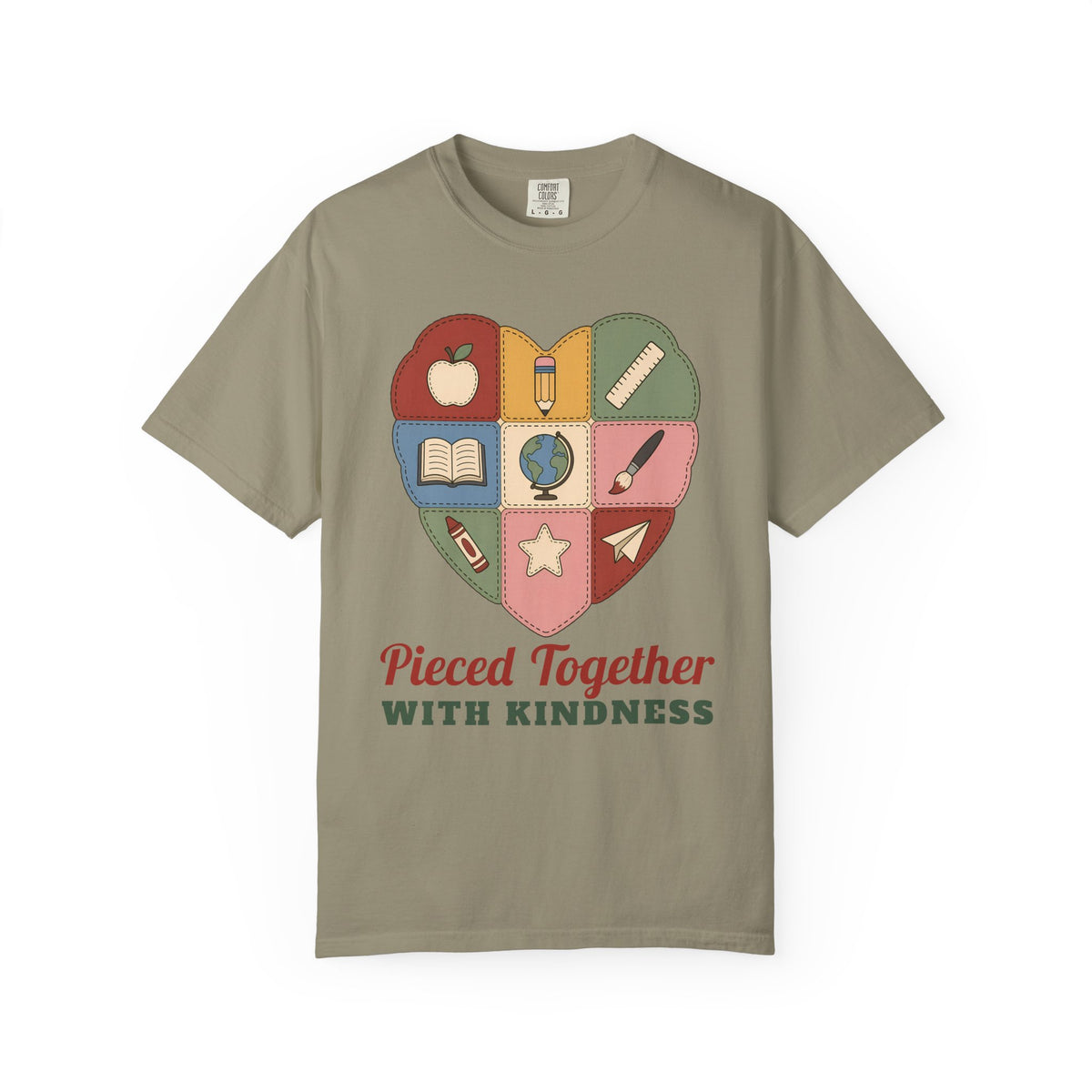 Pieced Together with Kindness unisex tee in Sandstone