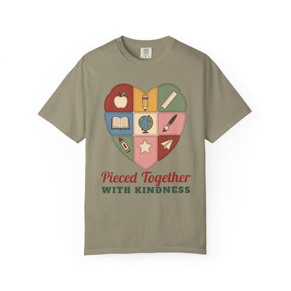 Pieced Together with Kindness unisex tee in Sandstone