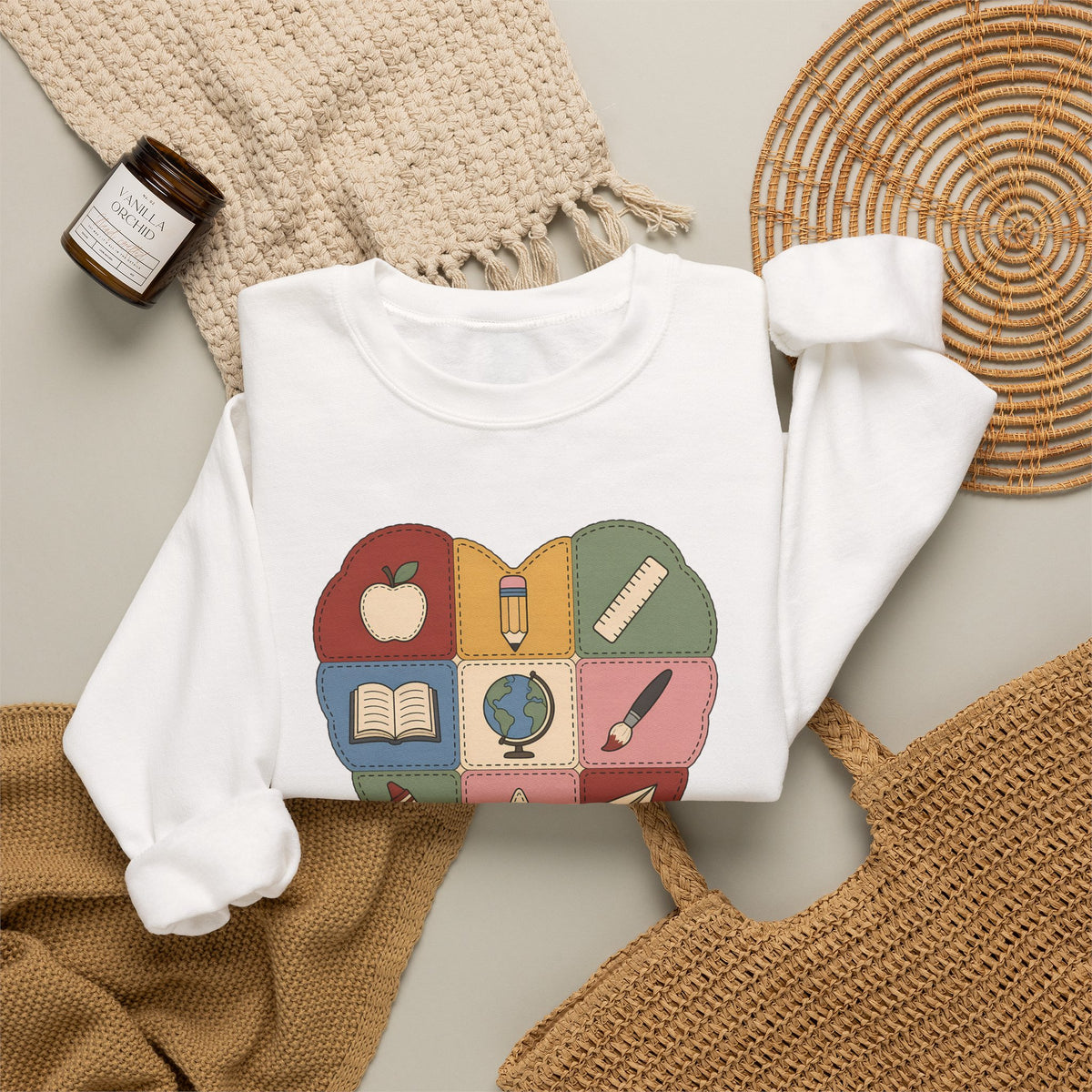 Pieced Together with Kindness unisex crewneck sweatshirt