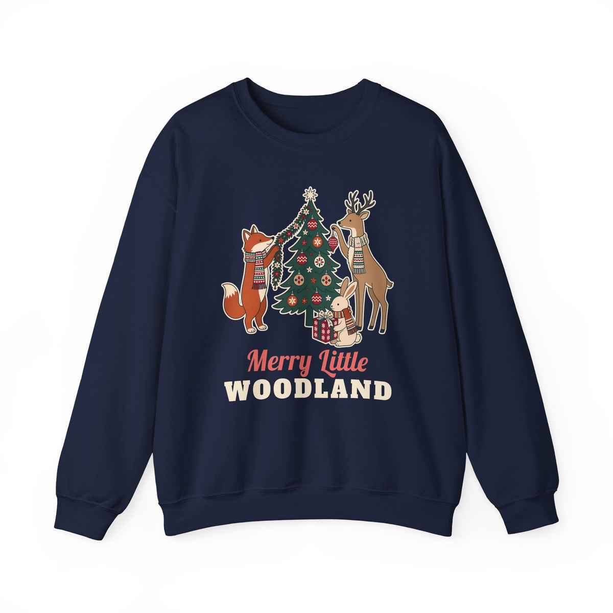 Merry Little Woodland unisex crewneck sweatshirt in Navy