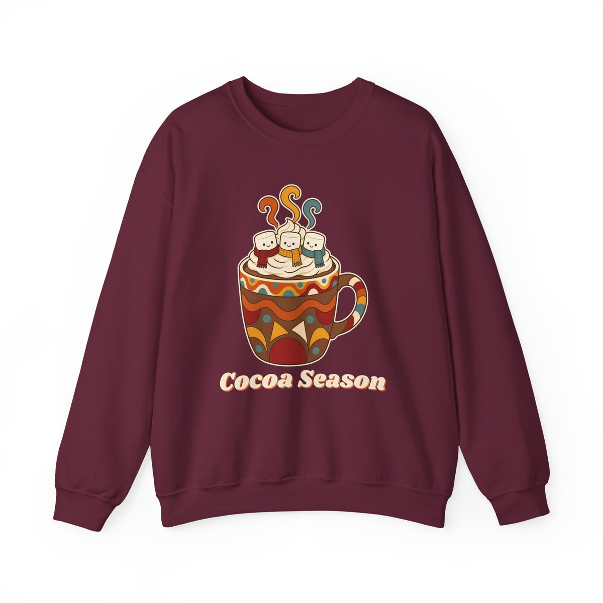 Cocoa Season unisex crewneck sweatshirt in Maroon