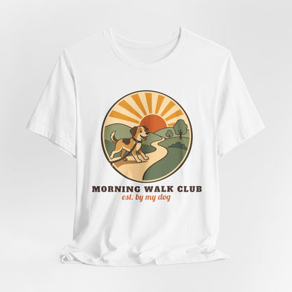 Morning Walk Club unisex tee in White