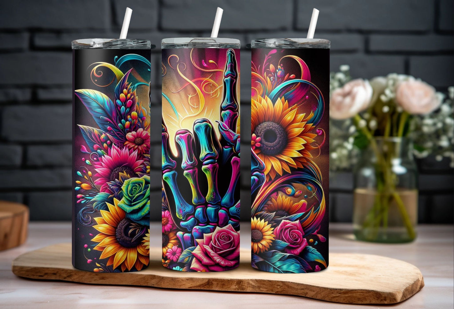 No Rest For The Wicked Floral Tumbler 20oz