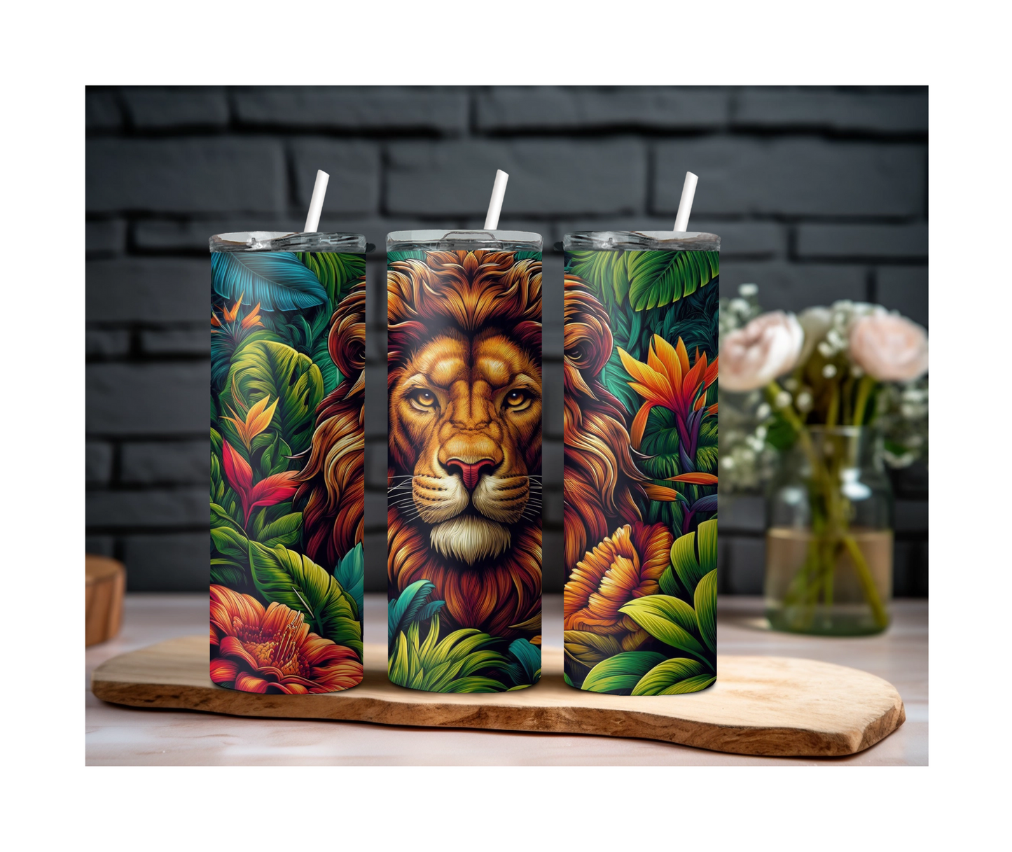 Spirit of the Jungle Majestic Lion Tumbler! 20oz Tumbler